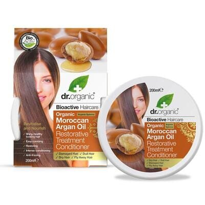 Бальзам-кондиціонер для волосся Dr. Organic відновлюючий для волосся з марокканською аргановою олією, 200 мл
