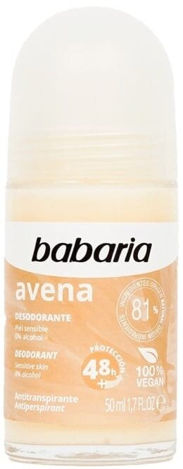 Дезодорант-антиперспірант кульковий Babaria Avena 48h з екстрактом вівса, 50 мл