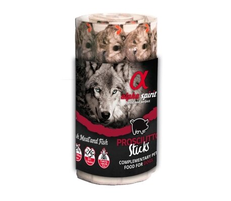 Ласощі напіввологі для собак Alpha Spirit DOG Sticks Prosciutto з прошутто, палички, 16 штук, 160 г