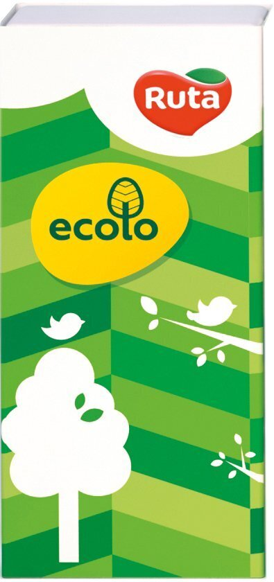 Хусточки паперові Ecolo Ruta білі, 9 шт х 1 уп