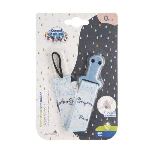 Ланцюжок для пустушки Canpol babies Bonjour Paris, блакитний, 51/026_blu