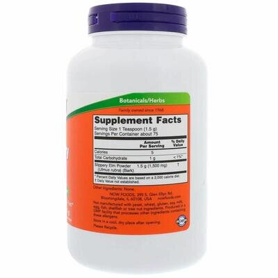 Слизький в'яз NOW Slippery Elm порошок, 113 г