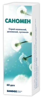 Саномен спрей наз., доз., сусп. 50 мкг/дозу по 60 доз у конт.