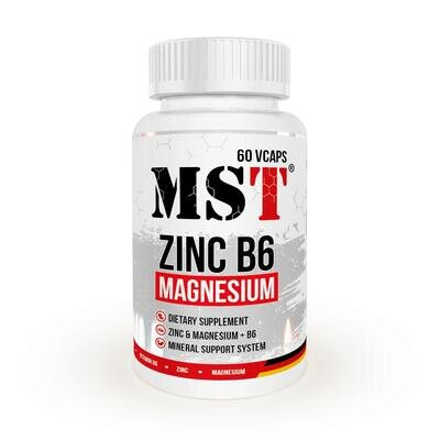 Комплекс MST Nutrition Zinc B6 Magnesium, 60 рослинних капсул