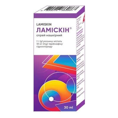 Ламіскін спрей н/ш, р-н 10 мг/г по 30 мл у флак. полім. з розпил.