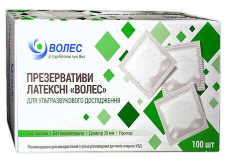 Презервативи для УЗД Волес латексні, 1 штука