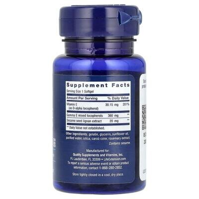 Гамма E змішані токофероли Life Extension Gamma E Mixed Tocopherols, 60 м'яких желатинових капсул
