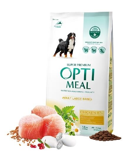 Корм сухий Optimeal для собак великих порід зі смаком курки, 1,5 кг