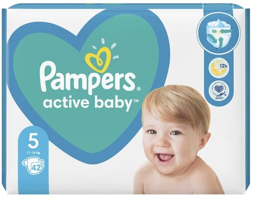 Підгузки дитячі Pampers Active Baby розмір 5, 11-16 кг, 42 шт