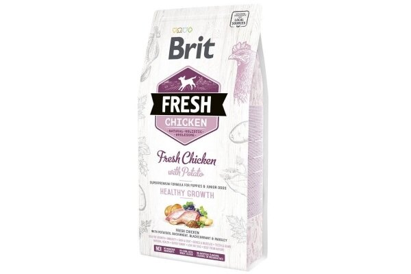 Корм сухий для цуценят всіх порід Brit Fresh Chicken with Potato з куркою та картоплею, 2,5 кг