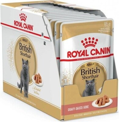 Корм вологий для кішок Royal Canin British Shorthair Adult породи британська короткошерста від 12 місяців, 12 штук по 85 г