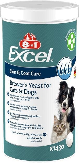 Пивні дріжджі 8in1 Excel Brewers Yeast для кішок і собак, 1430 таблеток