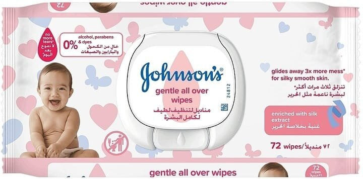 Серветки вологі Johnson's Baby Ніжна турбота дитячі, 72 шт