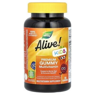 Мультивітаміни для дітей Nature's Way Alive! Multi-Vitamin вишня, апельсин і виноград, 90 жувальних мармеладок