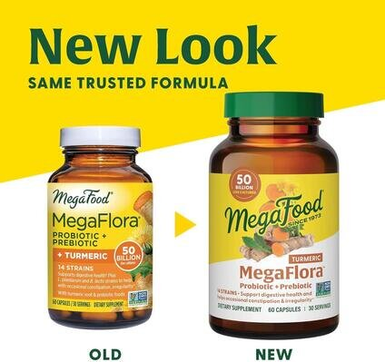 Пробіотики MegaFood MegaFlora 50 млрд КУО для людей старше 50 років, 60 капсул