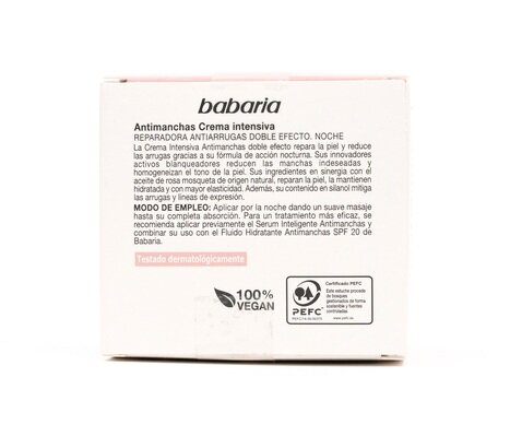 Крем для обличчя Babaria інтенсивний нічний від пігментних плям, 50 мл