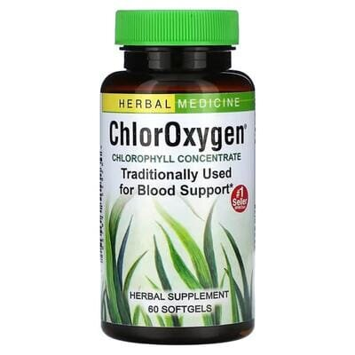 Концентрат хлорофілу Herbs Etc ChlorOxygen, 60 швидкодіючих м'яких капсул