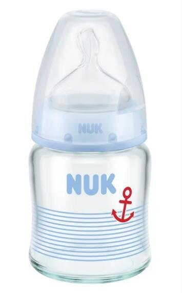 Пляшечка Nuk скляна + соска силіконова розмір 1, 120 мл