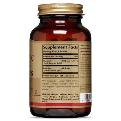 Вітамін С з шипшиною Solgar Vitamin C 1000 мг with Rose Hips таблетки №100