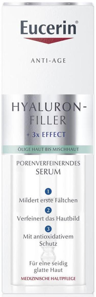 Сироватка для обличчя Eucerin Hyaluron Filler + 3x Effect антиоксидантна для вдосконалення структури шкіри (83587), 30 мл