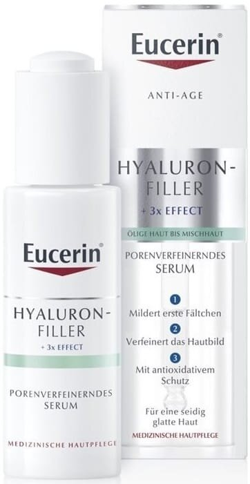 Сироватка для обличчя Eucerin Hyaluron Filler + 3x Effect антиоксидантна для вдосконалення структури шкіри (83587), 30 мл