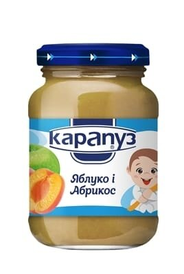 Пюре фруктове Карапуз Яблуко і абрикос, 200 г