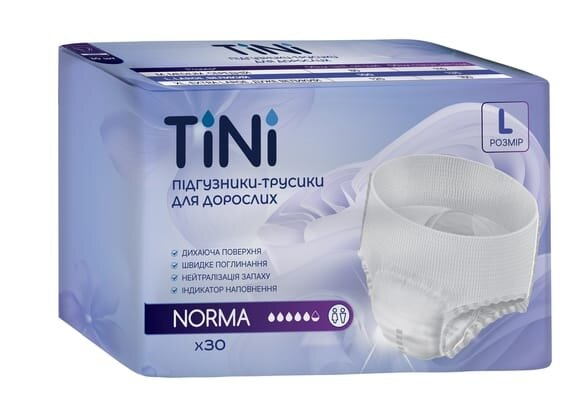 Підгузки-трусики для дорослих TіNі Norma, розмір L, 30 штук