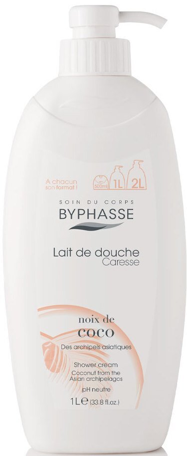 Крем-догляд для душу Byphasse Caresse Кокос, 1000 мл