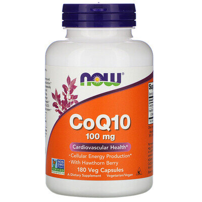 Коензим Q10 NOW CoQ10 100 мг вег. капсули №180