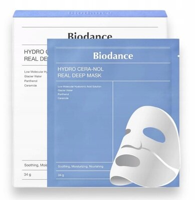Маска для обличчя Biodance Hydro Cera-Nol Deep Mask Нічна гідрогелева відновлююча з керамідами, 34 г