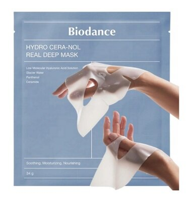 Маска для обличчя Biodance Hydro Cera-Nol Deep Mask Нічна гідрогелева відновлююча з керамідами, 34 г