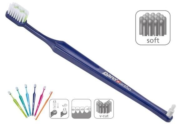 Зубна щітка Paro Swiss ortho brush ортодонтична м'яка, з монопучковою насадкою