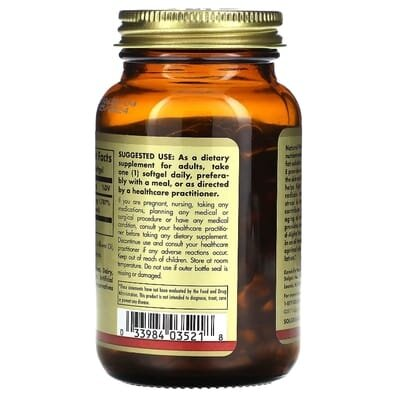 Вітамін Е Solgar Vitamin E 268 мг (400 МО) d-Alpha Tocopherol & Mixed Tocopherols м'які капсули №100