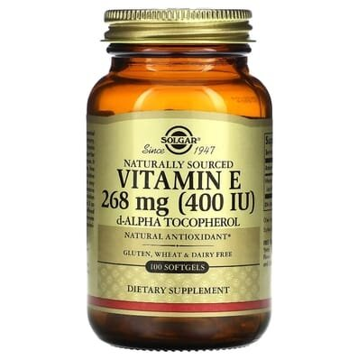 Вітамін Е Solgar Vitamin E 268 мг (400 МО) d-Alpha Tocopherol & Mixed Tocopherols м'які капсули №100