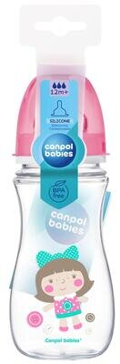 Пляшечка Canpol Babies 35/204 EasyStart Кольорові звірятка антиколікова з широким отвором, 300 мл