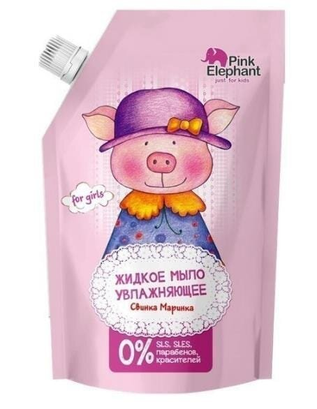 Мило Pink Elephant рідке дитяче зволожуюче, Свинка Маринка дой-пак, 500 мл