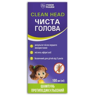 Чиста голова Fidem Pharm шампунь протипедикульозний, 100 мл