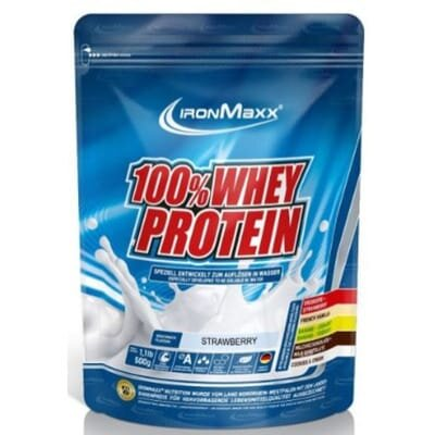 Протеїн IronMaxx 100% Whey Protein Полуниця, 500 г (пакет)