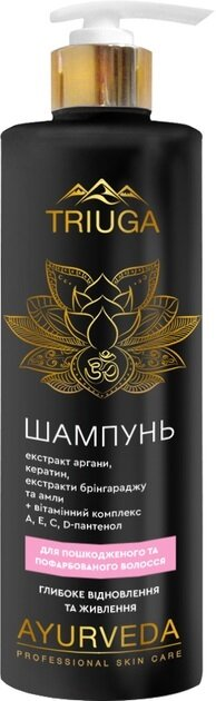Шампунь Triuga Ayurveda Глибоке відновлення та живлення для пошкодженого та фарбованого волосся, 500 мл