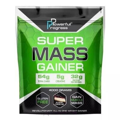 Гейнер Powerful Progress Super Mass чорничний чізкейк, 4 кг