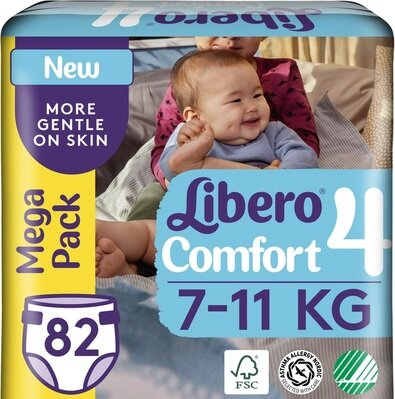 Підгузки Libero Comfort розмір 4, 7-11 кг, 82 шт