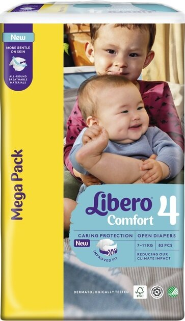 Підгузки Libero Comfort розмір 4, 7-11 кг, 82 шт