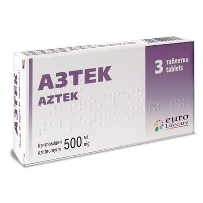Азтек таблетки, в/плів. обол. по 500 мг №3 (3х1)