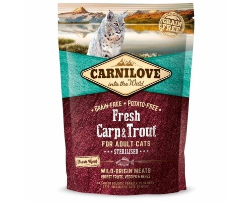 Корм сухий для стерилізованих кішок Carnilove Fresh Carp Trout з коропом та фореллю, 400 г