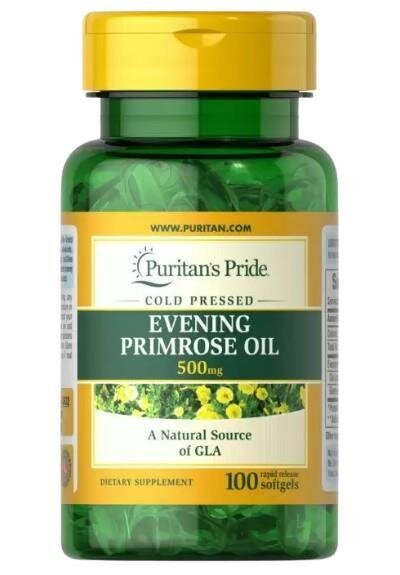 Олія вечірньої примули з гамма-лінолевою кислотою Puritan's Pride Evening Primrose Oil 500 мг з GLA, 100 гелевих капсул