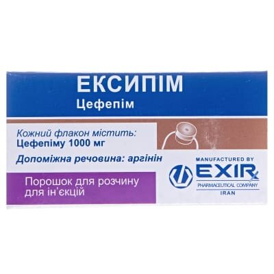 Ексипім порошок для р-ну д/ін. по 1000 мг №1 у флак.