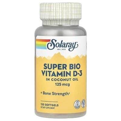 Супер БІО вітамін D-3 Solaray Super Bio Vitamin D-3 125 мкг, 120 капсул