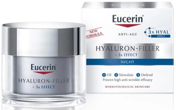 Крем для обличчя Eucerin Hyaluron Filler + 3x Effect нічний проти зморшок для всіх типів шкіри (63486), 50 мл