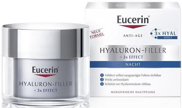 Крем для обличчя Eucerin Hyaluron Filler + 3x Effect нічний проти зморшок для всіх типів шкіри (63486), 50 мл