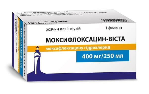 Моксифлоксацин-Віста розчин д/інф. 400 мг/250 мл по 250 мл у флак.